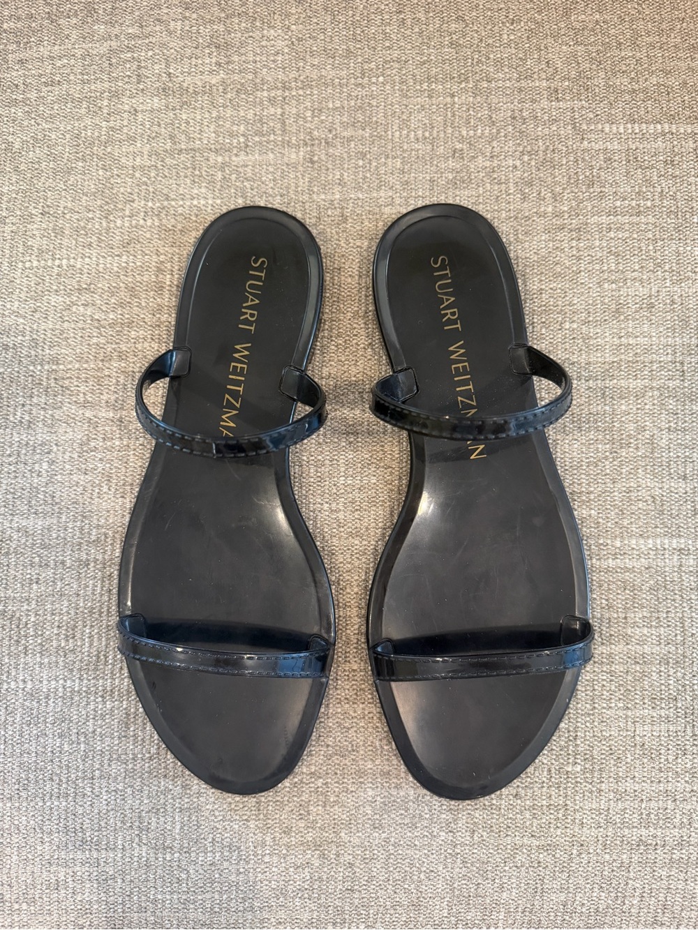 Stuart Weitzman Black Sawyer Jelly Sandals